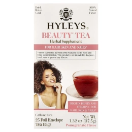 Hyleys Tea, Beauty Tea, гранат, без кофеина, 25 чайных пакетиков в фольгированных пакетиках по 1,5 г (0,05 унции)