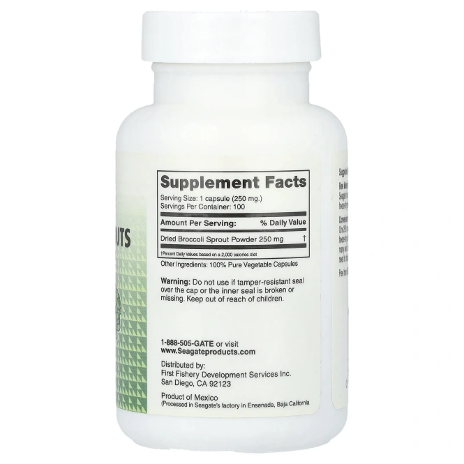 Seagate, Капуста брокколи, 250 мг, 100 вегетарианских капсул