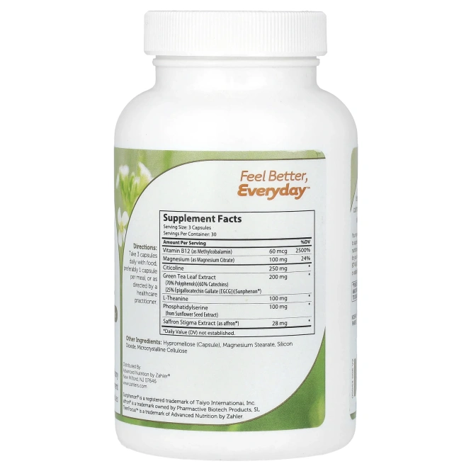 Zahler, Сосредоточение на подростках, улучшенная формула для улучшения концентрации внимания, 90 капсул