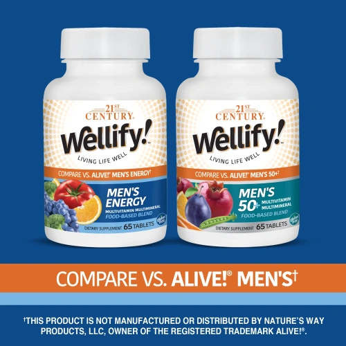 21st Century, Wellify! Men's Energy, 65 Tablets
