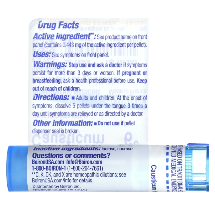 Boiron, Single Remedies, Каустикум, 6C, прибл. 80 гранул