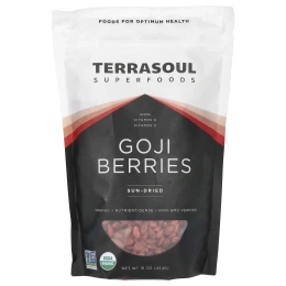 Terrasoul Superfoods, Высушенные на солнце ягоды годжи, 16 унций (454 г)