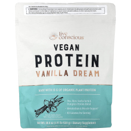 Live Conscious, Vegan Protein, Vanilla Dream, 520 г (1,15 фунта)
