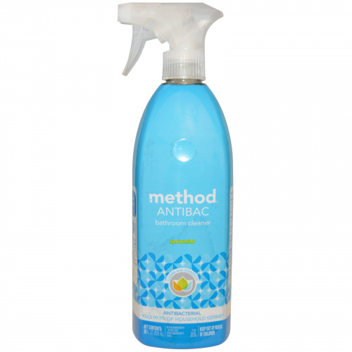 Method, Антибактериальное, чистящее средство для ванны, Мята, 28 жидких унций (828 мл)