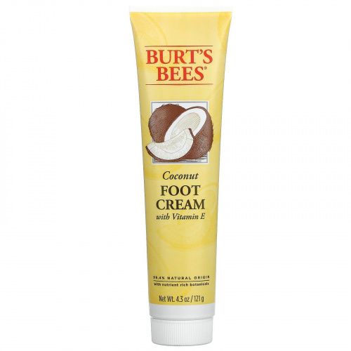 Burt's Bees, Кокосовый крем для ног с витамином E, 121 г (4,3 унции)