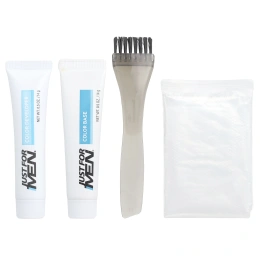 Just for Men, Mustache & Beard, гель для окрашивания усов и бороды с кисточкой в комплекте, оттенок темно-коричневый M-40, 2 шт. по 14 г