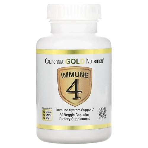 California Gold Nutrition, Immune 4, средство для укрепления иммунитета, 60 вегетарианских капсул