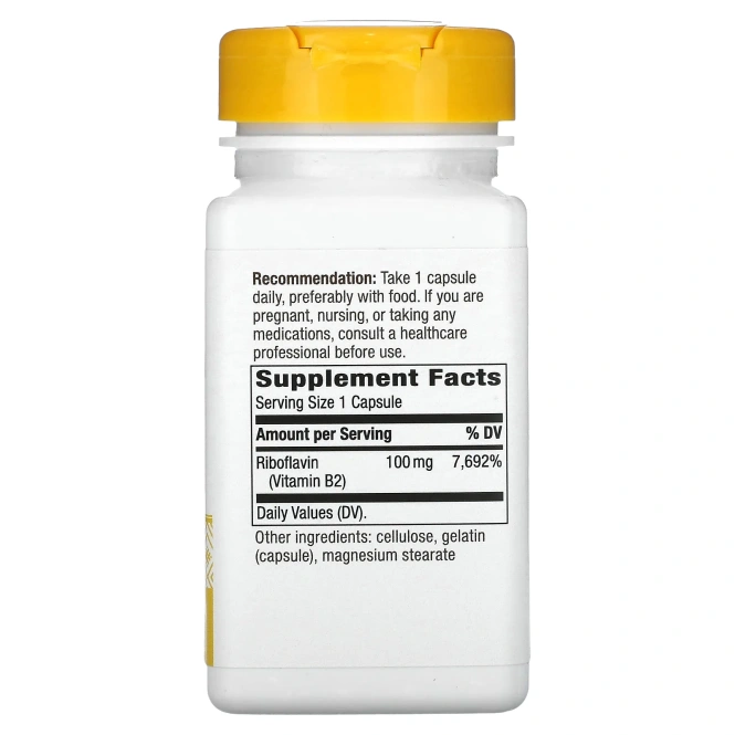 Nature's Way, Витамин В2, 100 мг, 100 капсул