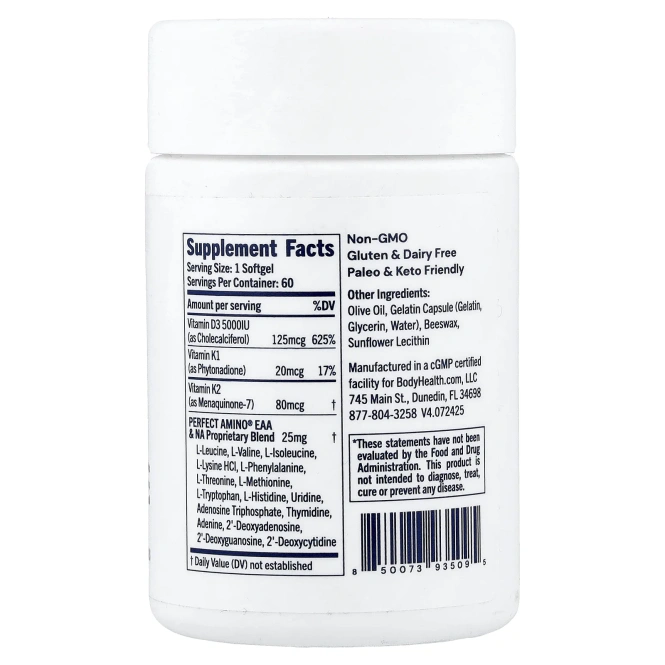 BodyHealth, D3 и MK7, 60 капсул