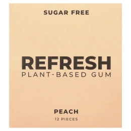 Refresh Gum, растительная жевательная резинка, со вкусом персика, 12 шт.