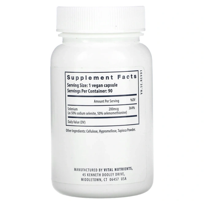 Vital Nutrients, селен, 90 веганских капсул