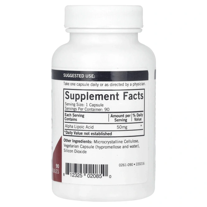 Kirkman Labs, Альфа-липоевая кислота, 50 мг, 90 капсул