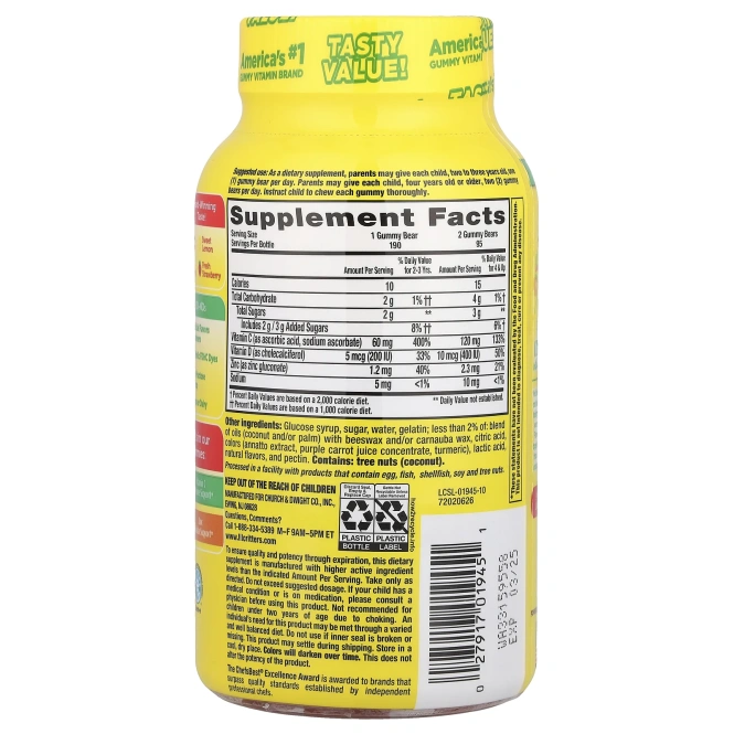 L'il Critters, Жевательные витамины Immune C с цинком и эхинацеей, 190 жевательных таблеток