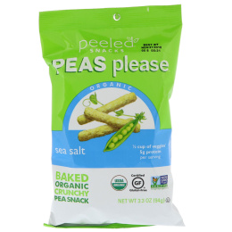 Peeled Snacks, Organic, Peas Please, Sea Salt, 3.3 oz (94 g)