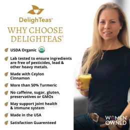 DelighTeas, Ayurvedic Golden Milk Blend, латте с чаем с куркумой, без кофеина, 140 г (5 унций)