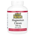 Natural Factors, Магния цитрат, 150 мг, 180 капсул