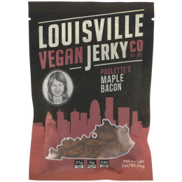 Louisville Vegan Jerky Co, Soy Jerky, кленовый бекон, 85,05 г (3 унции)
