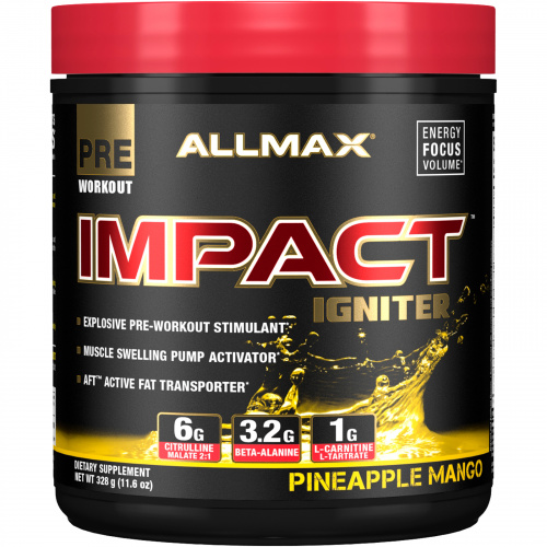 ALLMAX Nutrition, Impact Igniter Pre-Workout, Pineapple Mango, 11.6 oz (328 g)