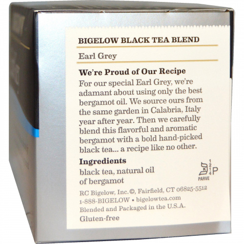 Bigelow, Эрл Грей, смесь черного чая, 20 чайных пакетиков, 1,18 унции (33 г)