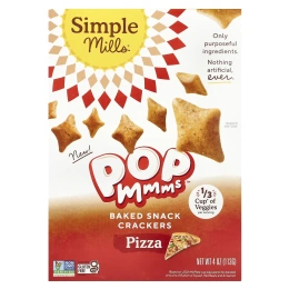 Simple Mills, Pop Mmms™, запеченные крекеры, со вкусом пиццы, 113 г (4 унции)
