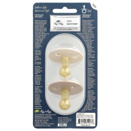itzy ritzy, Itzy Soother ™, пустышки с сосками из натурального каучука, для детей от 6 до 18 месяцев, кокос и тосты, 2 пустышки