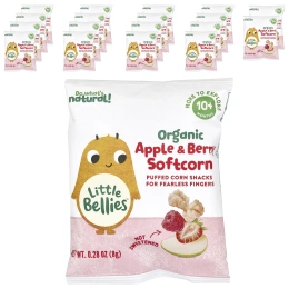 Little Bellies, Органическое яблоко и ягоды, мягкая кукуруза, от 10 месяцев, 18 пакетиков по 8 г (0,28 унции)