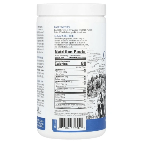 Mt. Capra, Caprotein, высококачественный протеин из козьего молока, ваниль, 1 ф. (453 г)