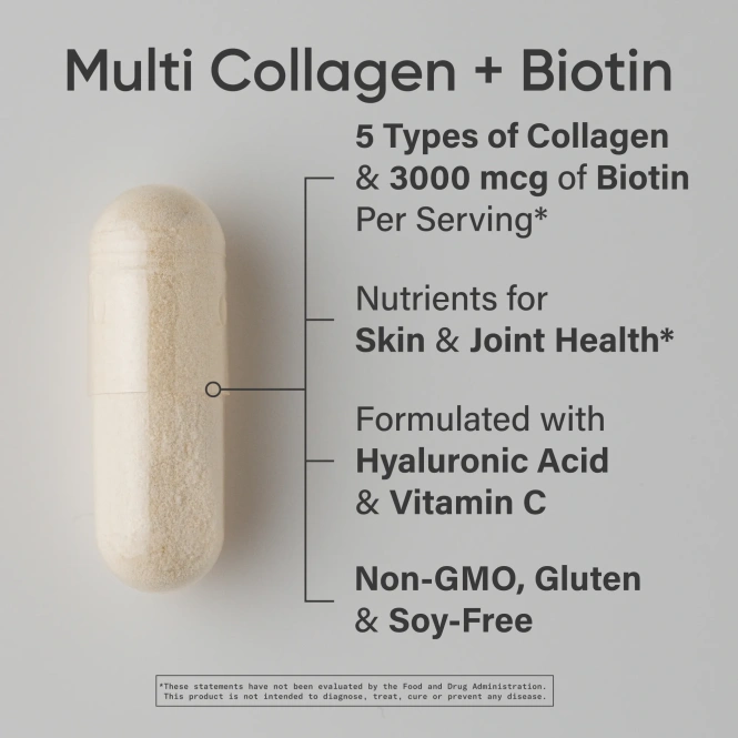 Sports Research, Multi Collagen, коллаген с биотином, 90 капсул