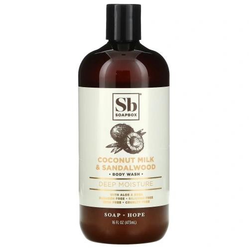 Soapbox, Deep Moisture Body Wash, Coconut Milk & Sandalwood, 16 fl oz (473 ml)