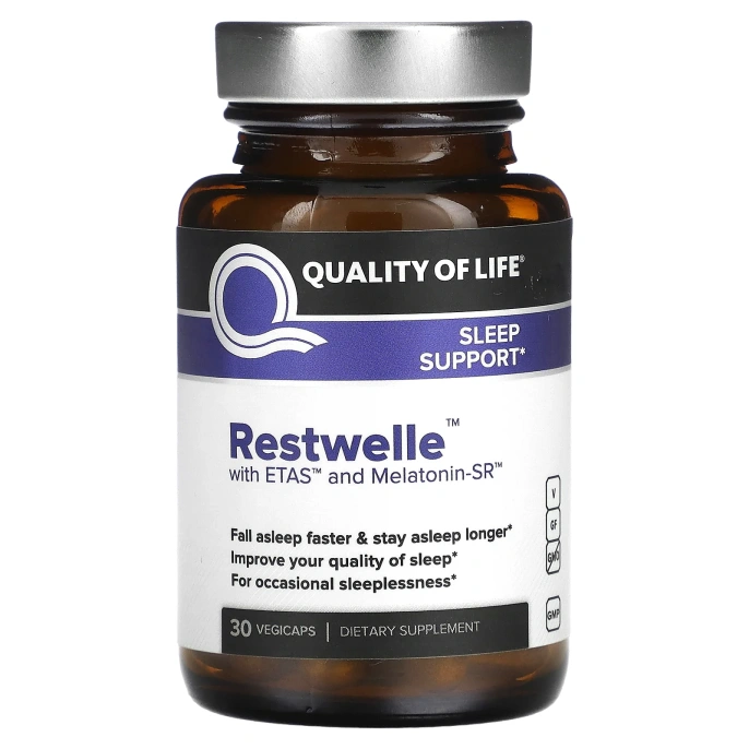 Quality of Life, Restwelle с ETAS и мелатонином-SR, 30 растительных капсул