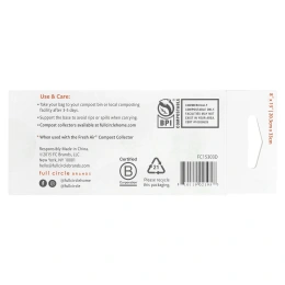 Full Circle, Fresh Air ™, компостируемые пакеты для пищевых отходов, без запаха, 25 пакетов