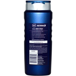 Nivea, Актив 3, Мужской гель для душа 3-в-1, 500 мл (16,9 жидких унций)