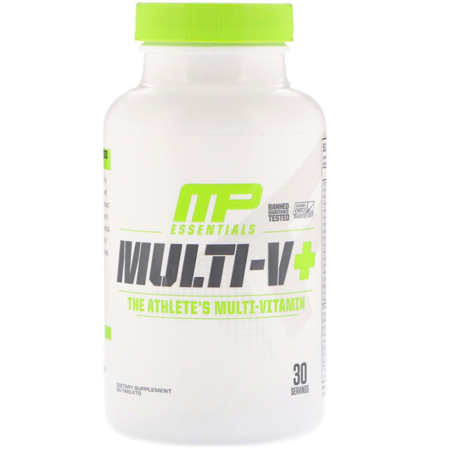 MusclePharm, Essentials, Multi-V+, мультивитамин для спортсменов, 60 таблеток