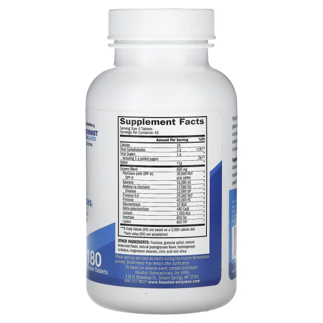 Houston Enzymes, TriEnza жевательные, 180 жевательных таблеток