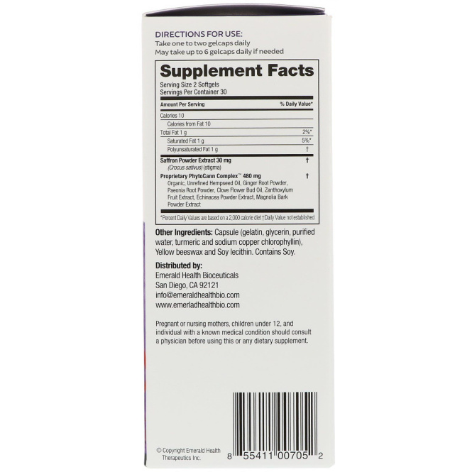 Emerald Health Bioceuticals, Inc, EndoBliss, 60 капсул