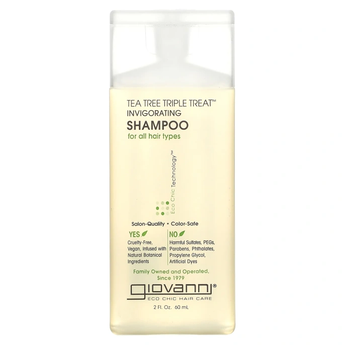 Giovanni, Tea Tree Triple Treat, укрепляющий шампунь, для всех типов волос, 60 мл (2 жидк. унции)