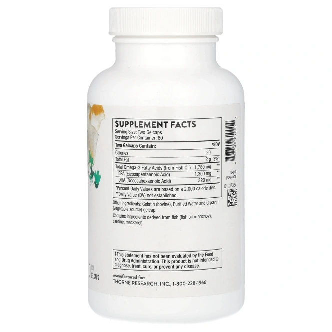 Thorne Research, Супер ЭПК Про, 120 желатиновых капсул