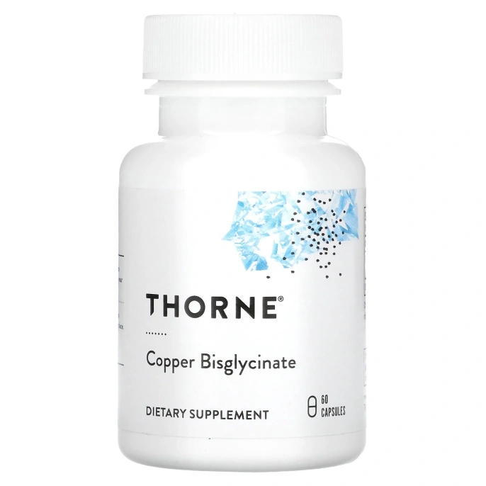 Thorne, Биглицинат меди, 60 капсул