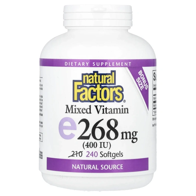 Natural Factors, Смешанный витамин Е 240 гелевых капсул
