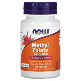 Метилфолат 1000 мкг, Methyl Folate 1000 mcg, Now Foods, 90 таблеток