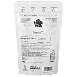 Micro Ingredients, ашваганда, 300 мягких таблеток