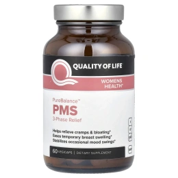 Quality of Life, PureBalance PMS 3-Phase Relief, 60 растительных капсул