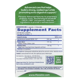 Florastor, Advanced, Gas & Bloat, 30 Vegetarian Capsules