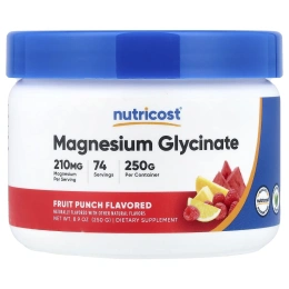 Nutricost, глицинат магния, со вкусом фруктового пунша, 250 г (8,9 унции)