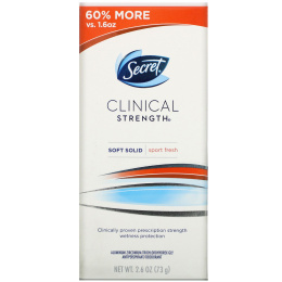 Secret, Clinical Strength, Antiperspirant/Deodorant, Soft Solid, Sport Fresh, 2.6 oz (73 g)