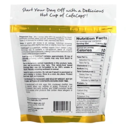 California Gold Nutrition, CafeCeps, сертифицированный органический растворимый кофе с порошком из органических грибов кордицепса и рейши полного спектра, 100 г (3,5 унции)