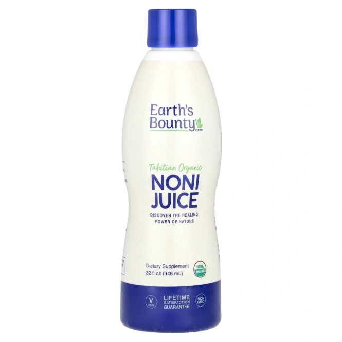 Earth's Bounty, Натуральный таитянский сок нони (Tahitian Organic Noni Juice), 32 жидких унций (946 мл)