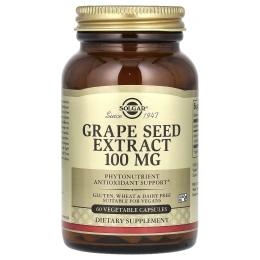 Solgar, Экстракт виноградной косточки, 100 мг, 60 вегетарианских капсул