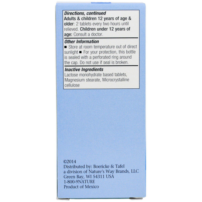 Boericke & Tafel, Помощь при бронхите и астме, 100 таблеток