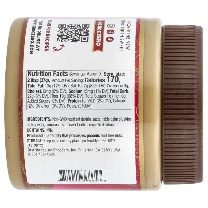 ChocZero, Спред булочки с корицей, 340 г (12 унций)